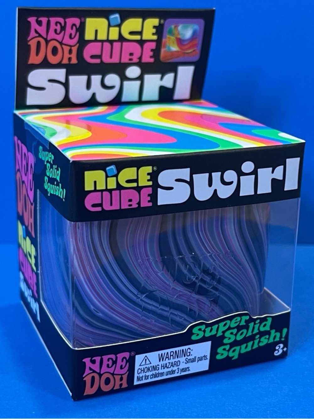 Needoh Nice Cube Swirl Super Solid Squish - Purple